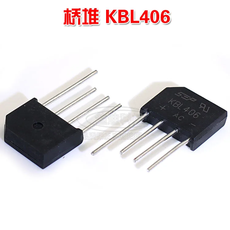 New KBL406 rectifier full bridge flat voltage 600V current 4A inline four feet