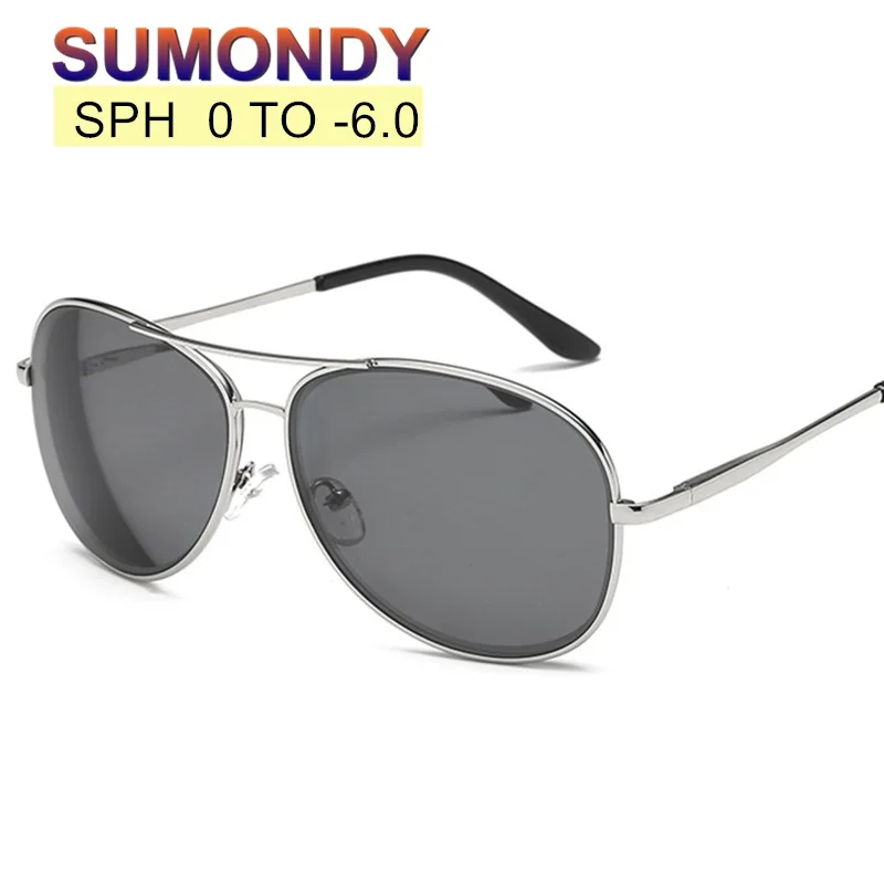 

SUMONDY Dioptre SPH -0.5 TO -6 Finished Myopia Sunglasses Men Women Pilot Shortsighted Driving Sun Glasses Nearsighted UF20