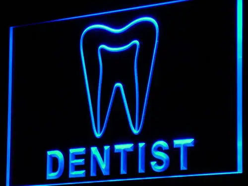 i825 Dentist Tooth Hospital LED Neon Light Light Signs On/Off Switch 20+ Colors 5 Sizes