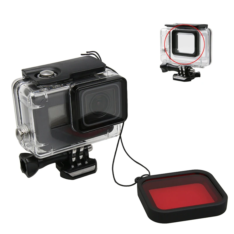 Diving Filter Red waterproof Case Underwater Housing Dive Filtors Lente Protector For Gopro Hero 5 6 7 Black Accessories