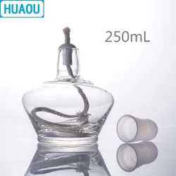 HUAOU 250mL Glass Alcohol Lamp with Plastic Cap Laboratory Chemistry Equipment