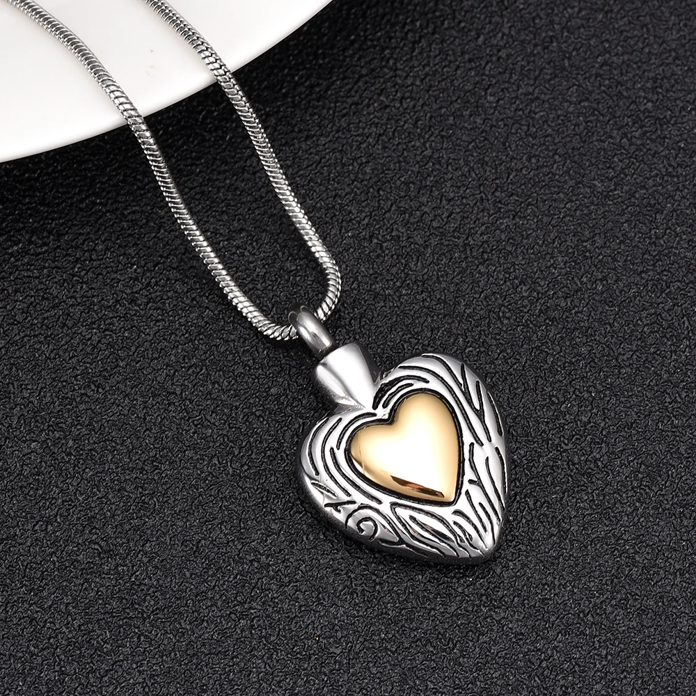 Vintage Heart Ashes Jewelry Engravable Heart Cremation Jewelry Pendant Human Ashes Keepsake Memorial Urn Necklace