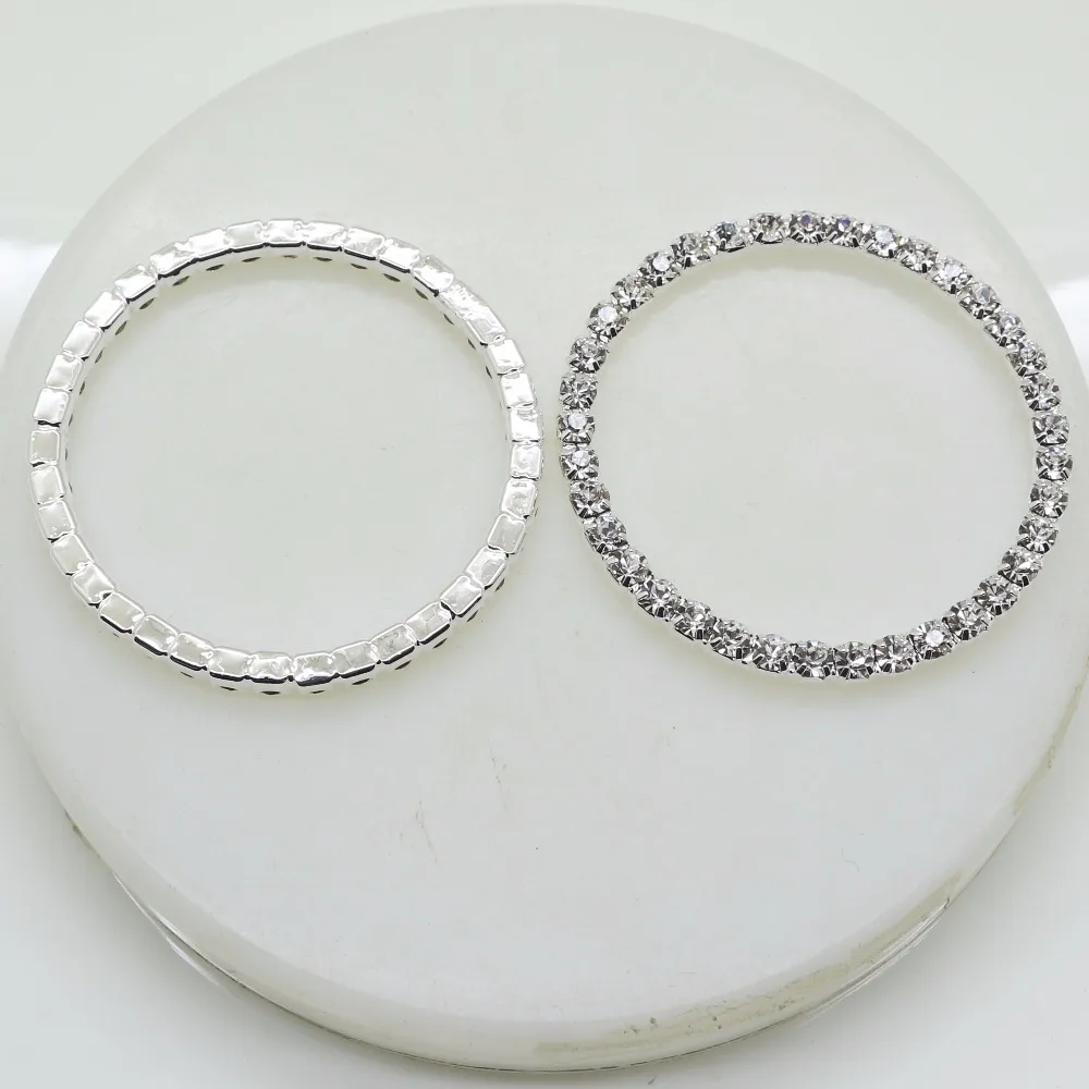 New 10pcs/pack 50mm No pole Silver Rhinestone buckles slide buckles/DIY hair accessory/Wedding Initiation Ribbon Crystal