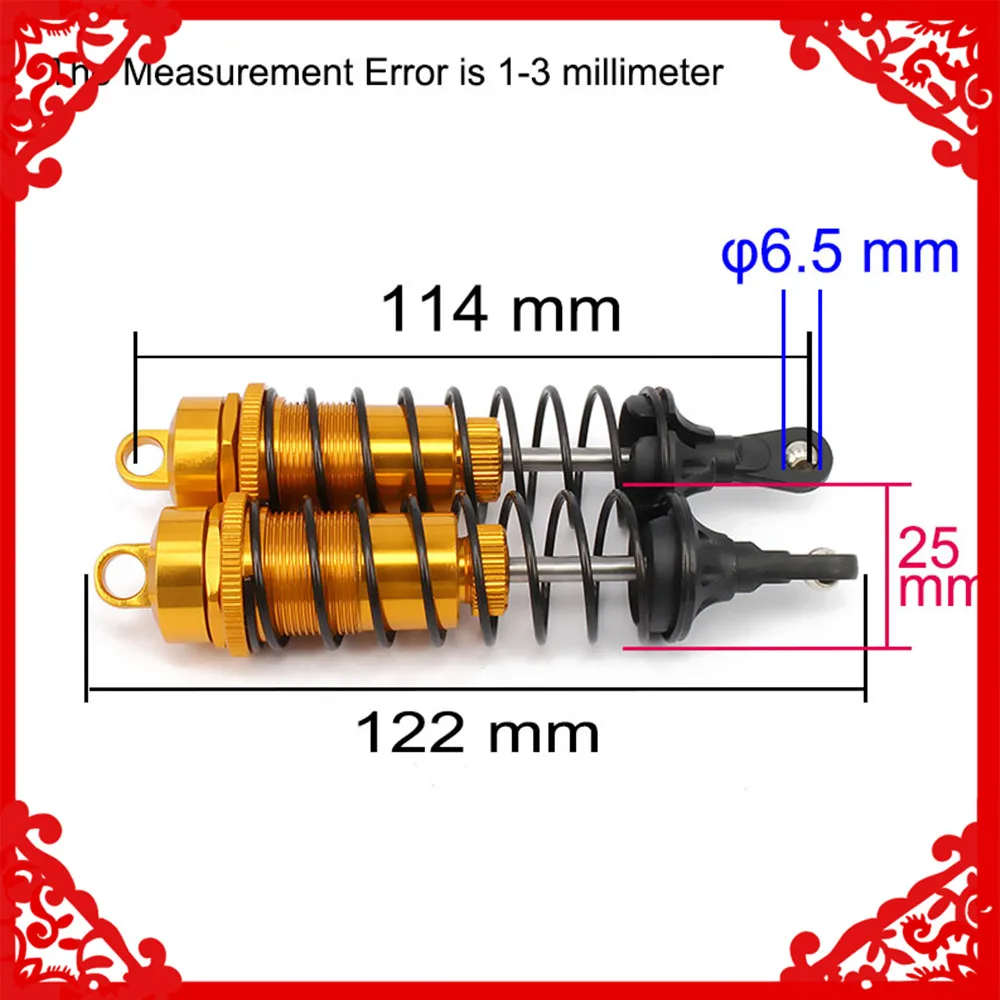 Oil Adjustable 122mm Aluminum Shock Absorber Damper For Rc Car 1/8 Buggy Truck Upgraded Hop-Up Parts Hsp Hpi Losi Axial