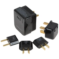 Black Soshine 4 in 1 US / UK / EU / AU Universal 220/240V to 110/120V Converter and Plug Set Adapter