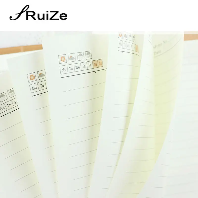 RuiZe Faux Leather Notebook A4 A6 B5 A5 Spiral Notebook Planner Agenda 2023 Hard Cover Office Business Notepad Planner Binder