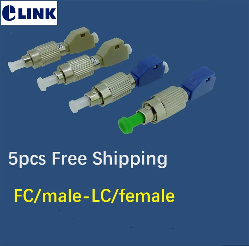 optical fibre coupler FC-LC FM hybrid female to male VFL use fiber optic SM MM connector ftth adapter free shipping ELINK 5PCS