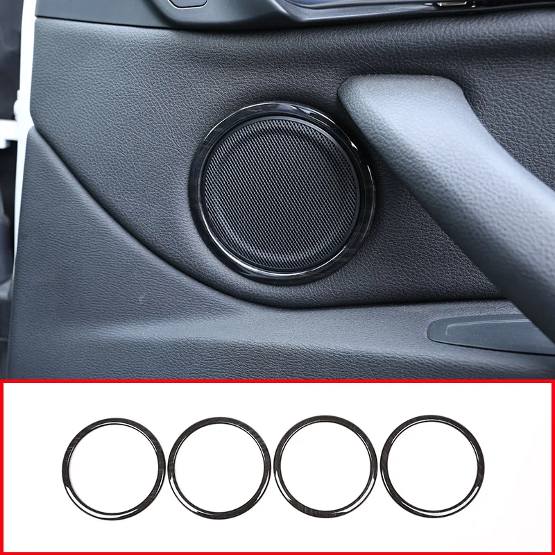 Black Wood ABS Plastic Door Speaker Ring Circle Trim For BMW X1 F48 2016/19 2 series Gran Tourer F45 F46 2015-18 For BMW X2 F47