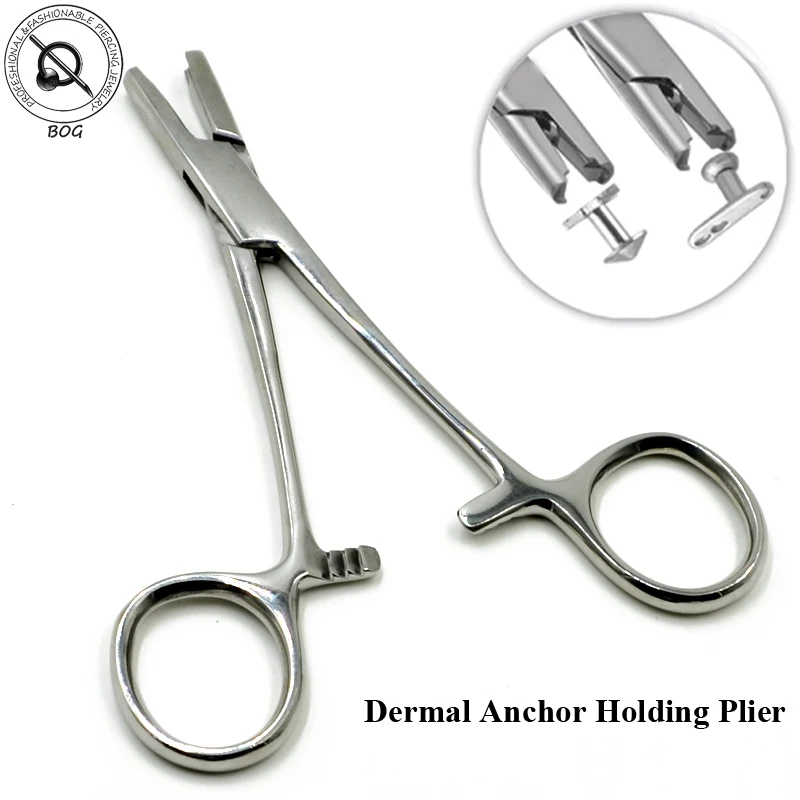 BOG-316L Stainless Steel Dermal Anchor Holding Pliers Professionele Piercing Tool  Body Jewelry Tools dermal disc forceps