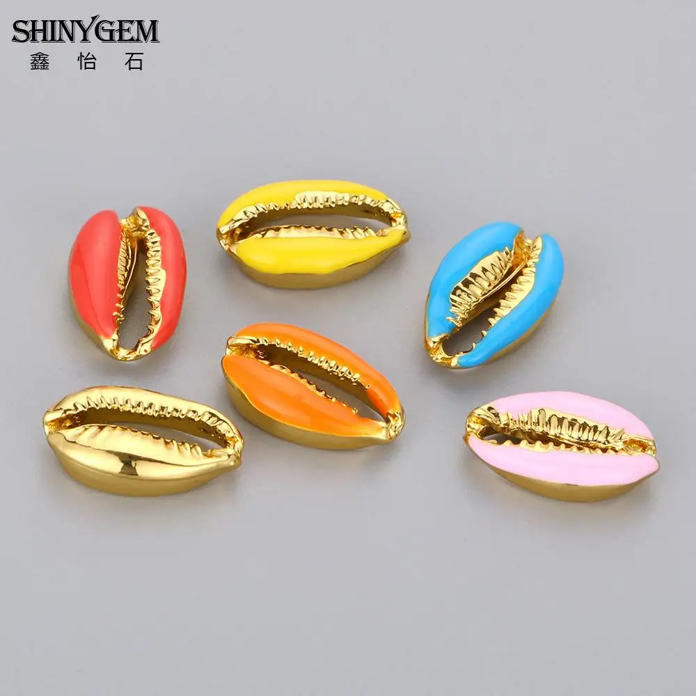 

ShinyGem 2025 Natural Stone Seashell Gold Pendant 6 Colors Necklace Minimalism Link Chain Choker Fashion Jewelry Gift For Women