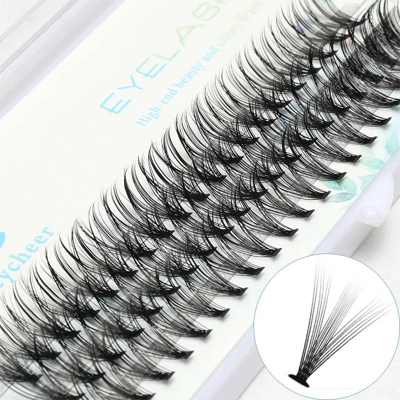 ICYCHEER Pro 8-12 มม.0.07/0.10 C Curl แต่งหน้าขนตาหนาธรรมชาติ Cluster Eyelashes Extension