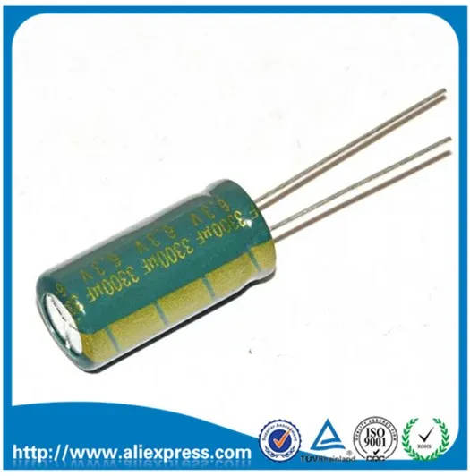 

100PCS 6.3V 3300UF 3300UF 6.3V Aluminium Electrolytic Capacitor Size 10*20MM 6.3 V / 3300 UF Electrolytic Capacitor