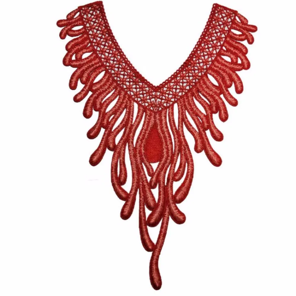 1PC 8 Colori Phoenix Ricamato Floreale Del Merletto Del Neckline Del Collare Scrapbooking Trim Per Cucire Vestiti di Applique Del Ricamo bordo