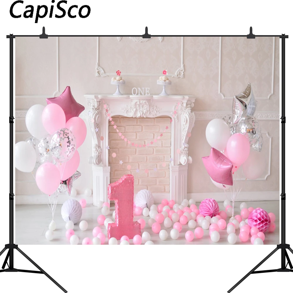 Capisco บอลลูนวันเกิดฉากปาร์ตี้ทารกแรกเกิดการถ่ายภาพฉากหลังที่กำหนดเองถ่ายภาพพื้นหลังสำหรับ Photo Studio