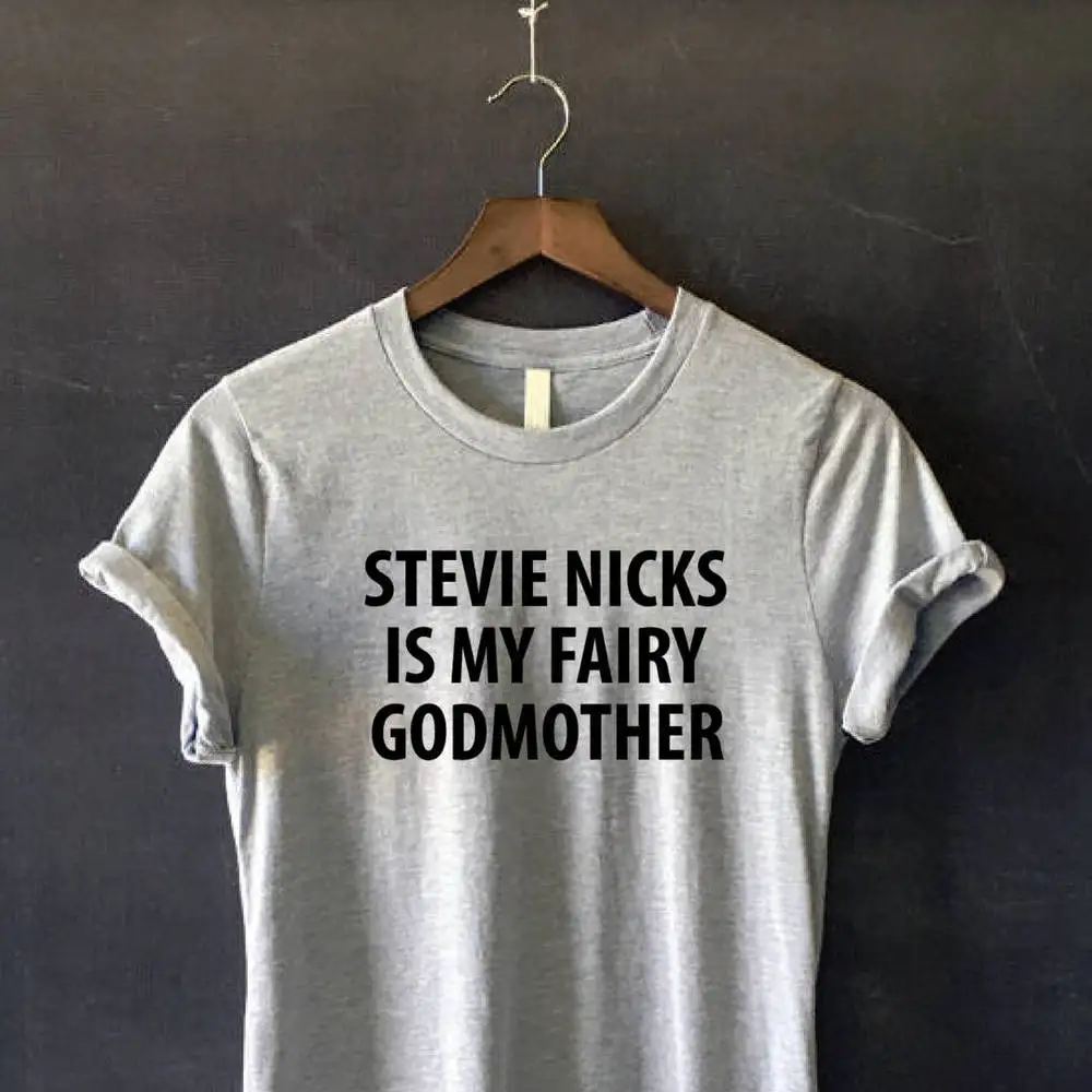 2019 Women Stevie NicksT-shirt Fleetwood Mac Shirt Stevie Nicks Is My Godmother Graphci Tee Tumblr Shirt