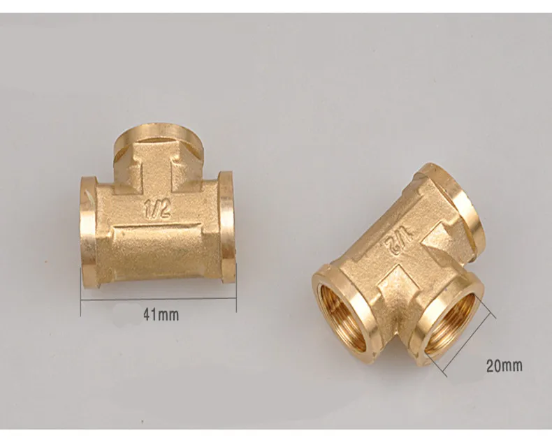 

1/2" BSP Female x 1/2" BSP Female x 1/2" BSP Male Thread Tee Type 3 Way Brass Pipe Fitting Adapter Coupler Connector For Water