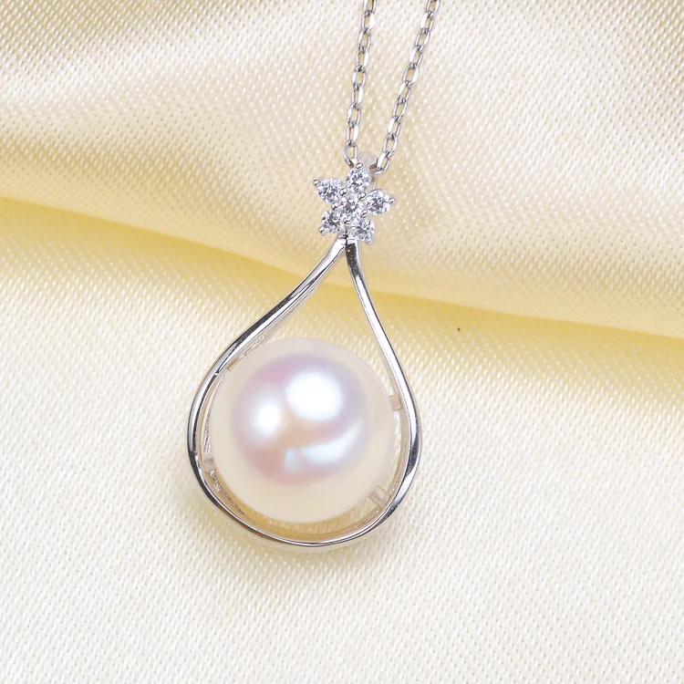 

Flower Pendant Holder S925 Solid Silver Pearl Pendant Jewelry Findings&Components Handmade Pearl Pendant Settings 5Pieces/Lot