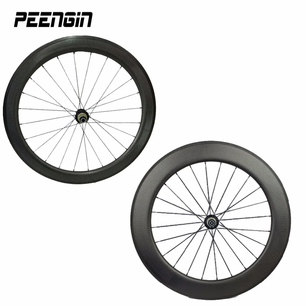 Carbon Dimple Mixed Clincher Wheels Moonscape Golf Rims Pillar Spoke Rodas Speed Wheelsets 25mm,50+80mm Front Rear Bicycle Cycle