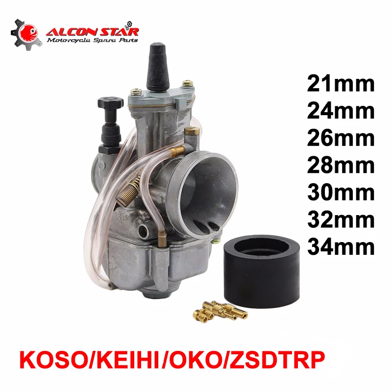 Alconstar- 21 24 26 28 30 32 34mm Carb Motorcycle KOSO KEIHI PWK OKO Carburator with Power Jet Fit 2T 4T Motocross ATV Pit Bike