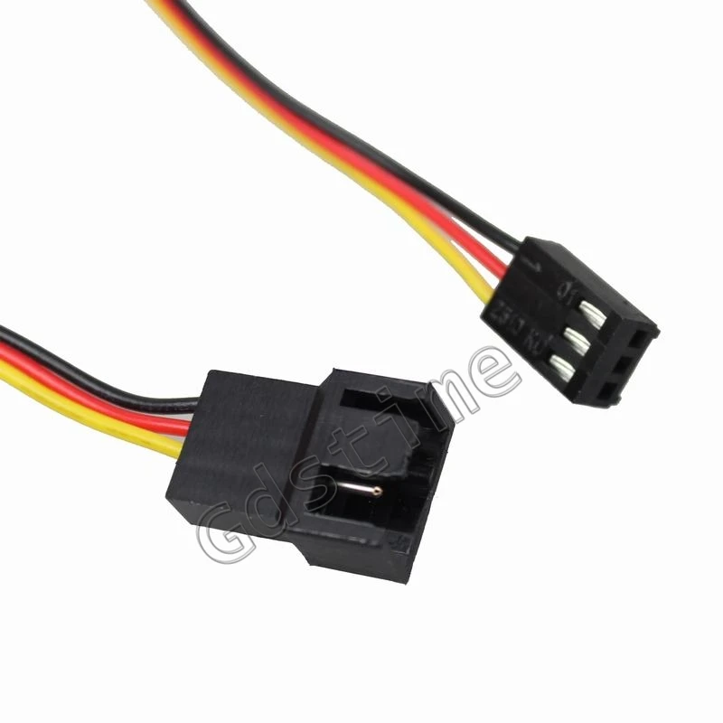 100 pcs/lot Gdstime 600mm 2510-3P Male to 3Pin Female Extension Cable For PC CPU Case Power Wire Extend 60cm