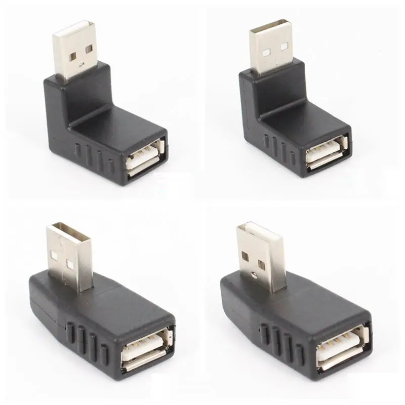 Переходник USB 2.0 A (штекер)/USB 2.0 A (разъем), с соединением под углом 90 градусов, поворотом в 4 направления, надежность и устойчивость в работе, для ноутбуков, ПК