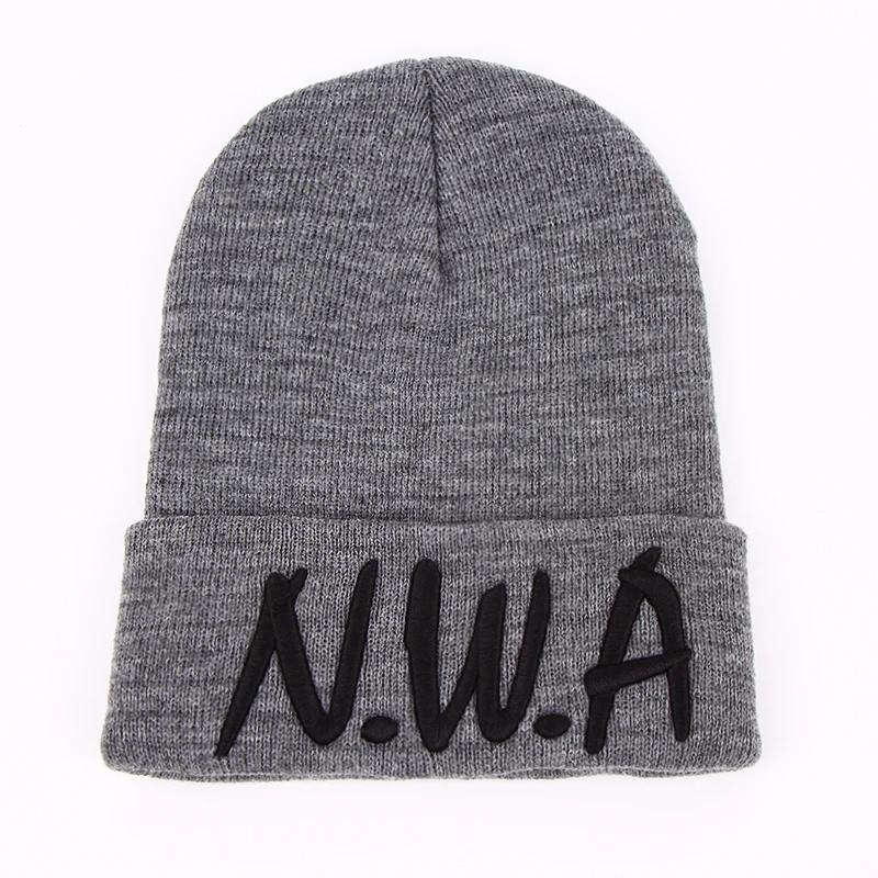 VORON ใหม่ Skullies Beanies Gangsta NWA ถักหมวกฤดูหนาวหมวกหมวกหญิง VOGUE ผู้หญิงผู้ชาย Hip Hop Lady ขนสัตว์ Pompon ลูก Bonnet