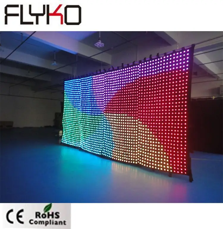 best price P7cm  flexible cloth stage effect led video backdrop 2.5m by 5m