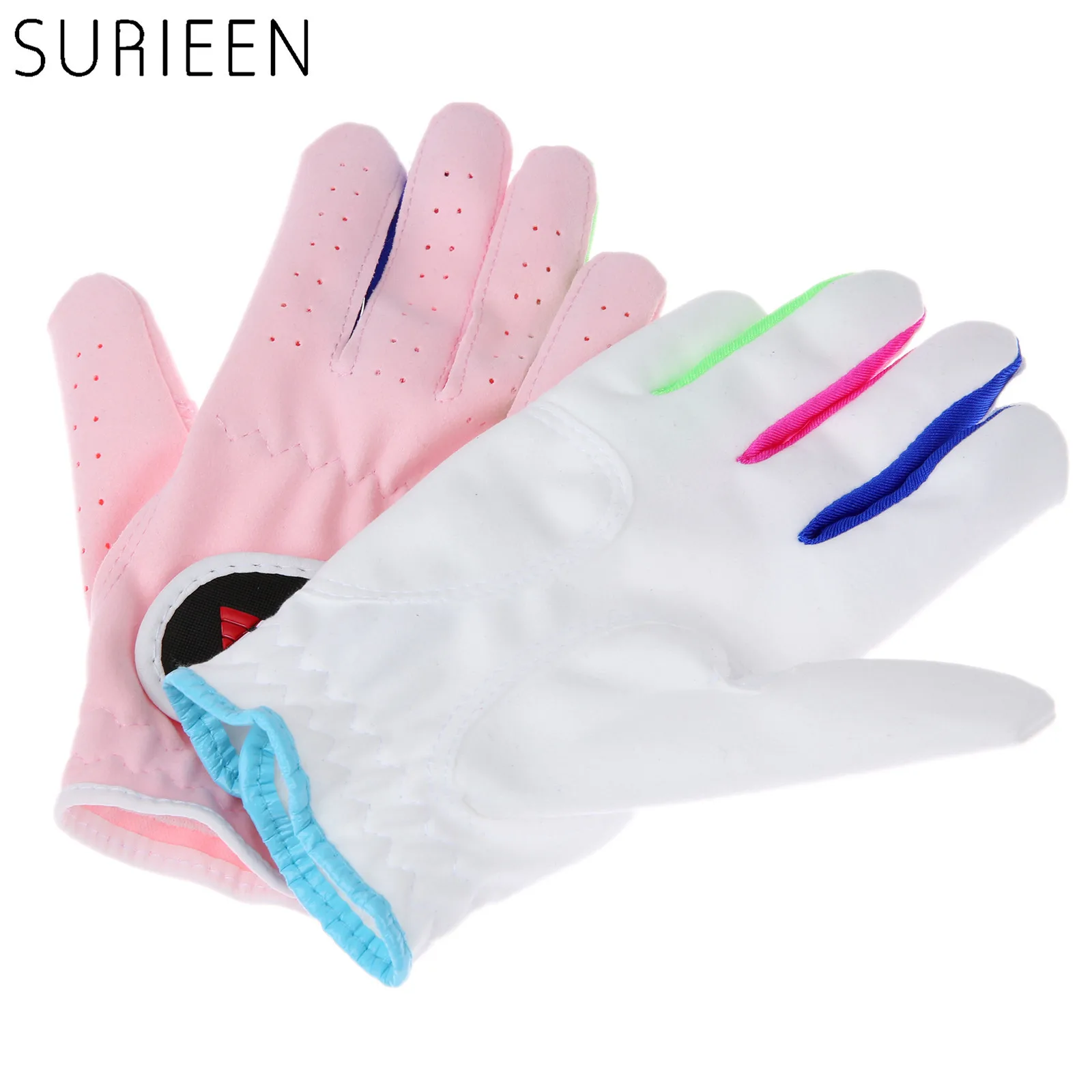 SURIEEN 1 Pair Children Kids Outdoor Sport Golf Gloves High Quality Microfiber Cloth Breathable Anti-slipping Gloves 14 15 16 17