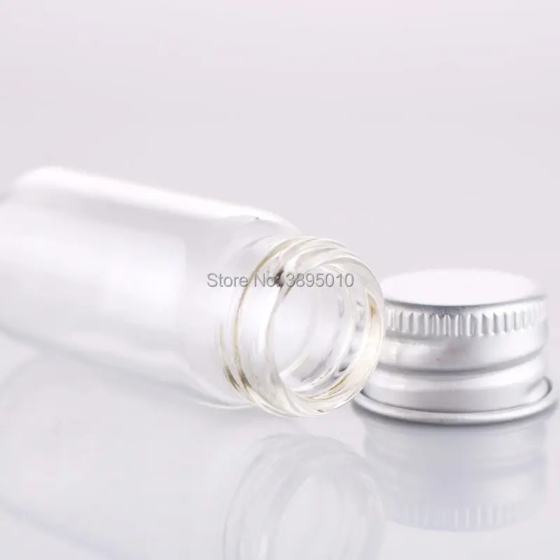 10ml Small Clear Glass Bottle Vial Pendant With Aluminum Lid For Wedding Holiday Decoration Christmas Gifts F1093