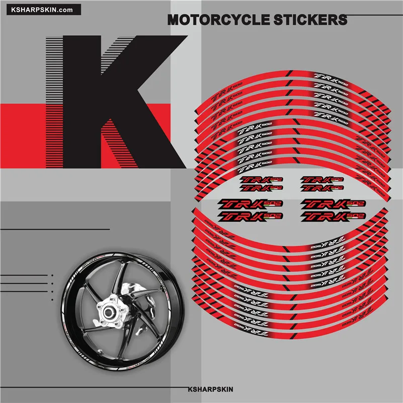 

Motorcycle tyre Stickers inner wheel reflective decoration decals fit Beneli TRK502 trk 502 moto sticker