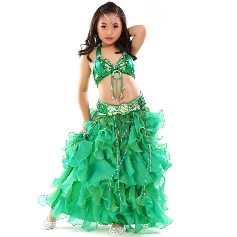 

high quality Egyptian Belly Dance Costume Suits Nice Bra+Belt+Skirt Oriental Dance Practising Dresses 8 colors available