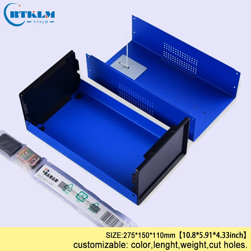 Iron electronics project box diy cabinet junction box Handheld metal desktop enclosure electrical panel box 275*150*110mm