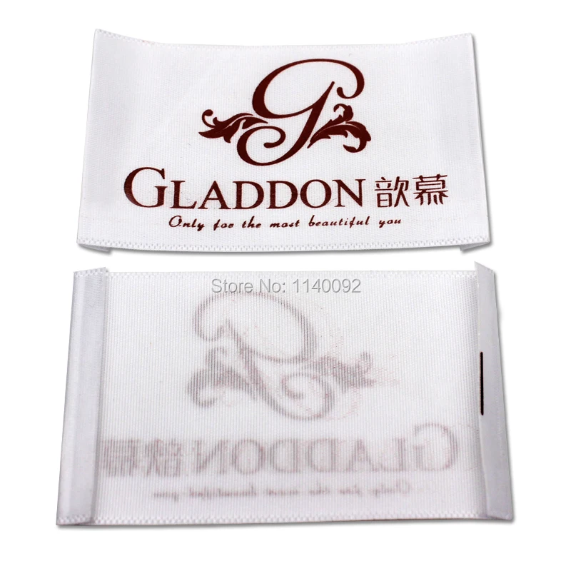 Free shipping custom clothing satin printed labels/garment main labels/overcoat printed woven tags/dress labels 1000 pcs a lot