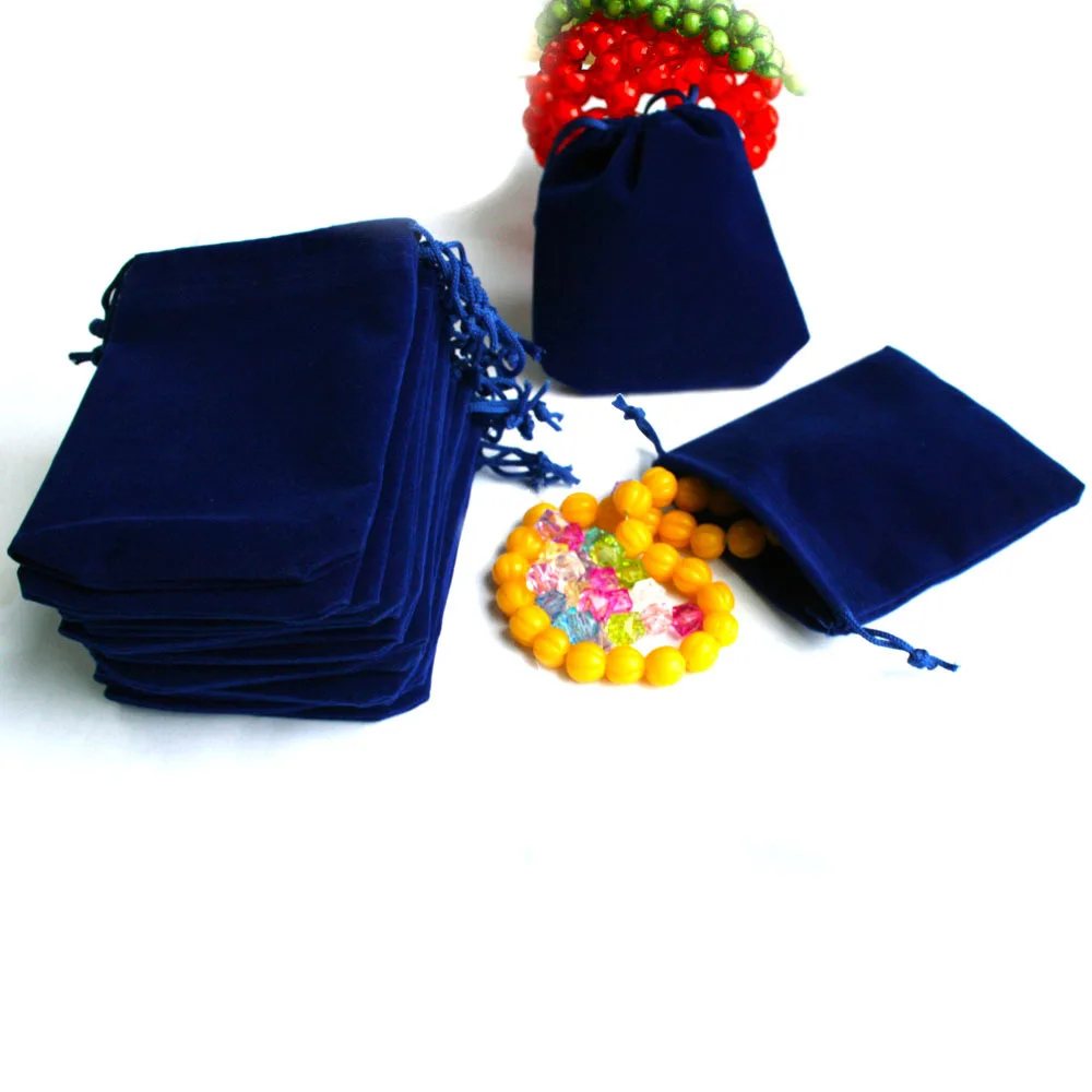 

10x12cm 50Pcs/lot Dark Blue Velvet Drawstring Pouches Bag/Jewelry Bag Christmas/Wedding Gift Bag for Jewelry Packing & Display