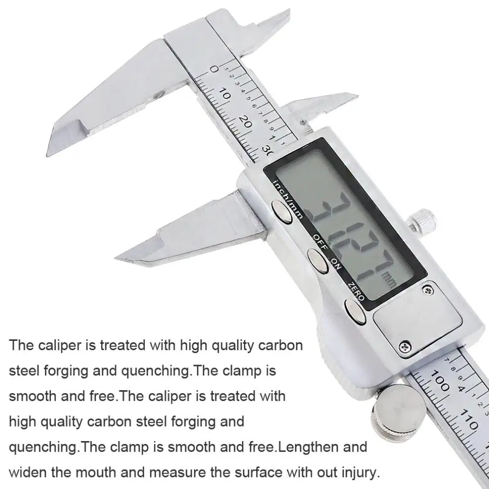Regla Vernier Digital electrónica de acero inoxidable, 150mm, precisión de 0,01mm, caja tipo W para medir, 1 unidad
