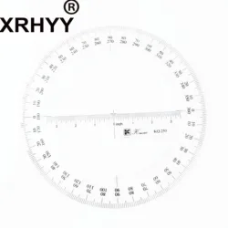 XRHYY 플라스틱 투명 원형 360 도 각도기 각도 측정 도구, 그리기 눈금자 편지지 학교 사무실 (25 CM)