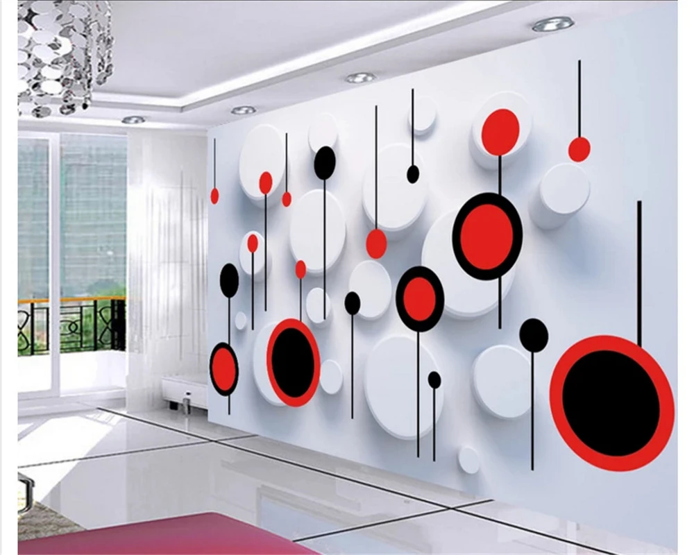 beibehang wallpaper for walls 3 d wallpaper any size fashion trend circle 3D TV backdrop wall papel de parede papier peint