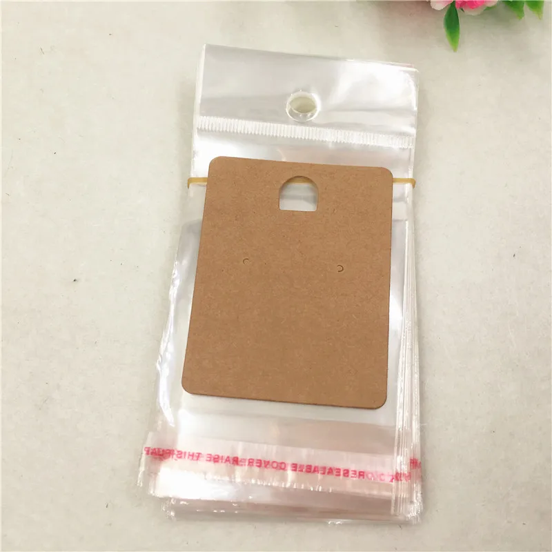 100Pcs/Lot 6.5x5cm Earring Card Dangler Pendent Kraft Paper Jewelry Accessory Packaging Display Hang Tag Fixed Paper Holder Card