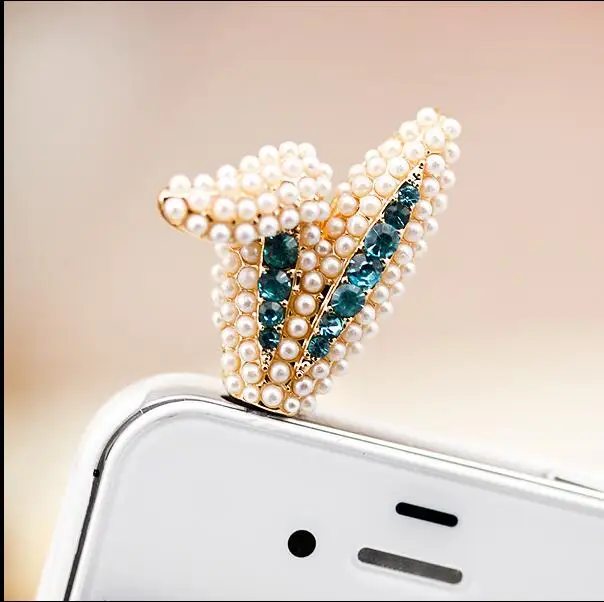 Lovely Pearl Cute Ears Design Anti Dust Plug For Iphone For Andriod And All 3.5mm Earphone Jack Plug