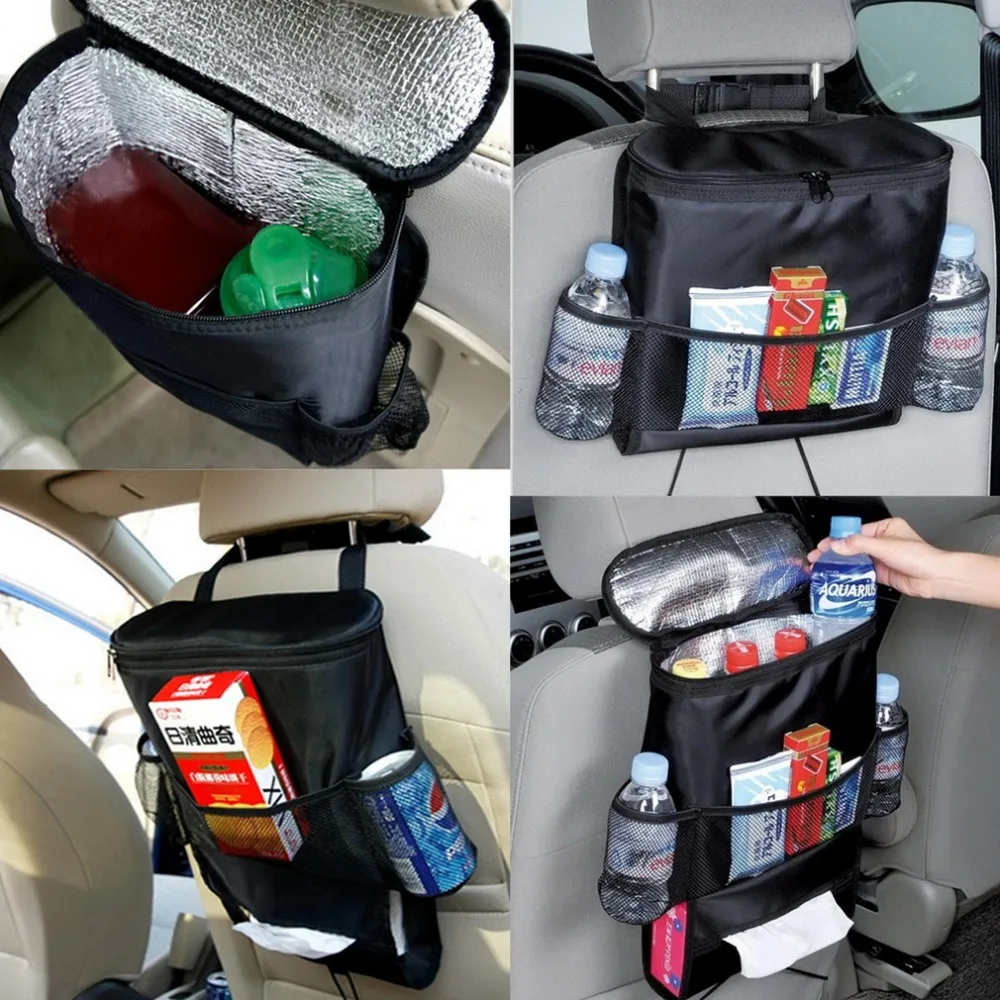 Car Cooler Bag Seat Multi Pocket Arrangement Bag Back Seat Chair Car Styling Car Seat Cover Thermal Insulation Bag Storage Bag