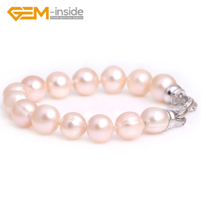 

Pink Freshwater Pearl Beaded Elastic Ginger Bracelet Jewelry for Women Girl Christmas Birthday Gfits 7-7.5 Inches Wholesale!