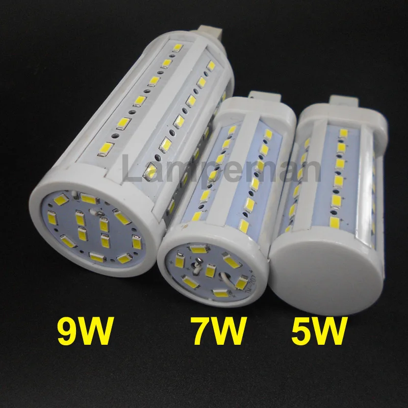 bombillas LED g24 led g24d-2 led Lamp g24d3-1 g24d-1 Real power 5W 6W 7W 9W 10W SMD5730 2 pin AC85-265V 110V 220V ce rohs