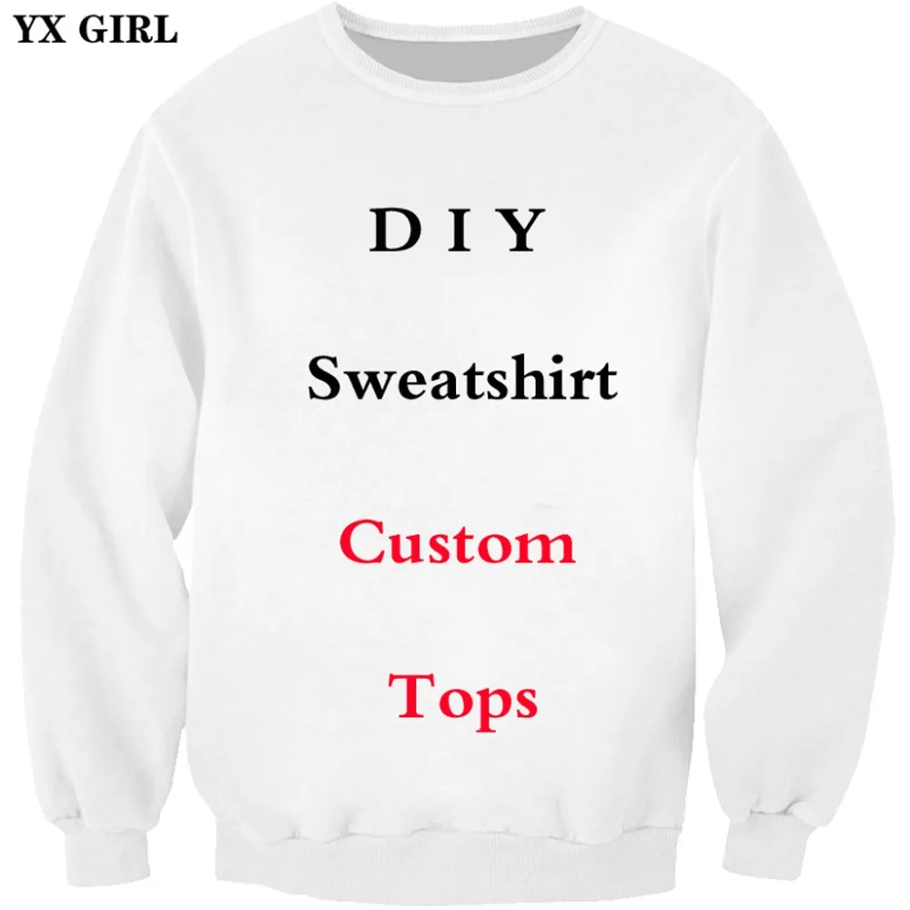 YX GIRL Diy Custom Design Mens Womens casual Sweatshirt 3D Print hoodies Drop Shipping Wholesalers Suppliers For Drop Shipper