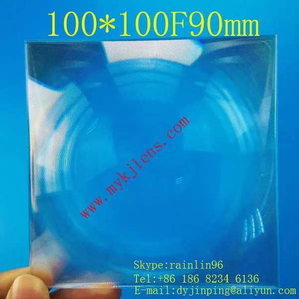 100*100MM Square Fresnel Lens Focal length 90mm,Concentrated amplification,Optical transmittance 90%,magnification 4-5 times