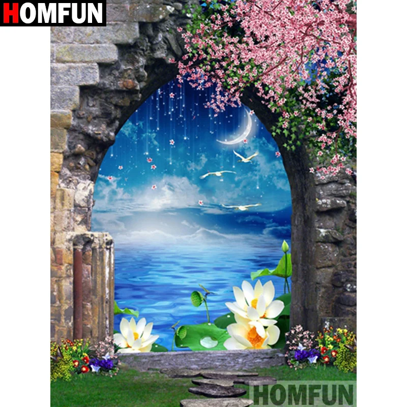 HOMFUN Full Square/Round Drill 5D DIY Diamond Painting 