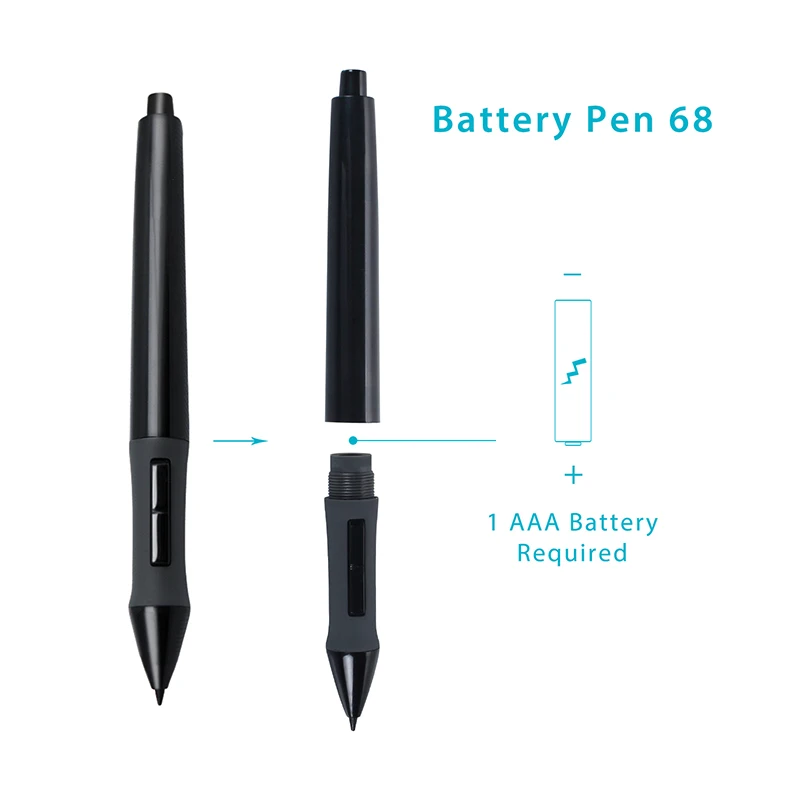 HUION PEN68 For Graphic Tablets Digital Drawing Pen Touch Screen Stylus Battery Pen Black--P68