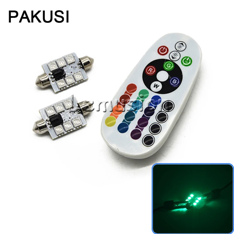 PAKUSI Car LED Interior Light Reading Lamp For Peugeot 307 Honda civic for universal car accessories 6-SMD 5050 41mm Double Tip