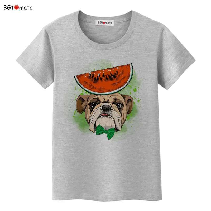 

BGtomato New!! Funny design dog love watermelon printing shirts womam's lovely top tees Hot sale brand new fashion shirts