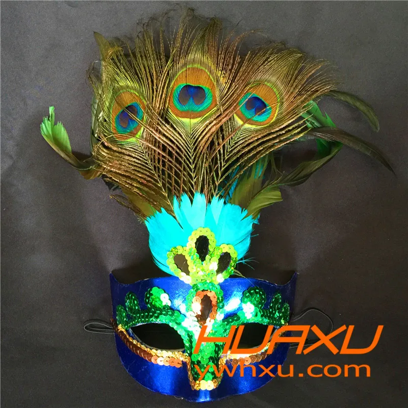 

Hot!Party Mask Woman Female Masquerade Masks Luxury Peacock Feather Half Face Mask Party Cosplay Costume Halloween Venetian Mask