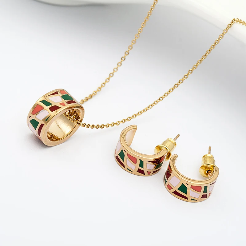 R&X Trendy Dieraden Women Anniversary Necklace/earrings Romantic Jewelry Classic Fashion Dubai Ensemble Bijoux Jewelry Sets Sets